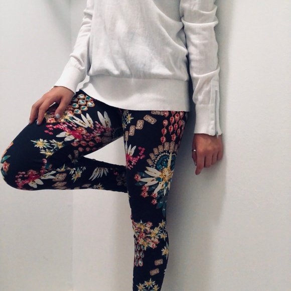 Diamond print black leggings - Picture 2 of 5